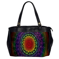 Rainbow Mandala Circle Office Handbags