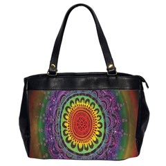 Rainbow Mandala Circle Office Handbags (2 Sides) 