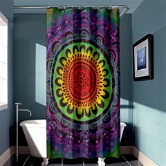 Rainbow Mandala Circle Shower Curtain 36  X 72  (stall) 