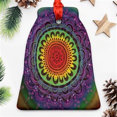 Rainbow Mandala Circle Bell Ornament (two Sides)