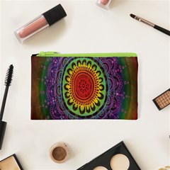 Rainbow Mandala Circle Cosmetic Bag (xs)