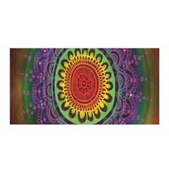 Rainbow Mandala Circle Satin Wrap