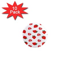 Red Fruit Strawberry Pattern 1  Mini Magnet (10 Pack) 