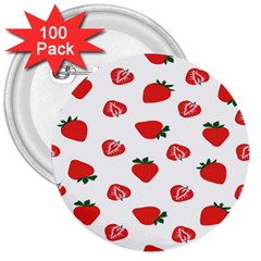 Red Fruit Strawberry Pattern 3  Buttons (100 Pack) 