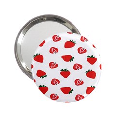 Red Fruit Strawberry Pattern 2 25  Handbag Mirrors