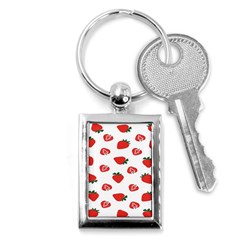 Red Fruit Strawberry Pattern Key Chains (rectangle) 