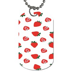 Red Fruit Strawberry Pattern Dog Tag (two Sides) by Mariart