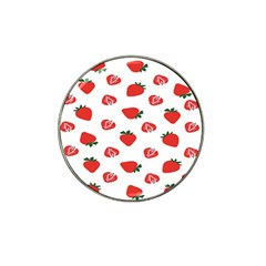 Red Fruit Strawberry Pattern Hat Clip Ball Marker (4 Pack) by Mariart