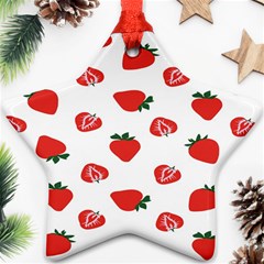 Red Fruit Strawberry Pattern Star Ornament (two Sides)