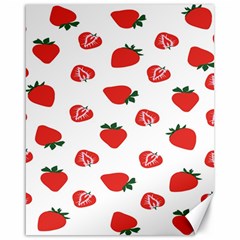 Red Fruit Strawberry Pattern Canvas 16  X 20  