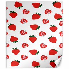 Red Fruit Strawberry Pattern Canvas 20  X 24  