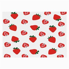 Red Fruit Strawberry Pattern Large Glasses Cloth (2-side) by Mariart