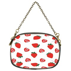 Red Fruit Strawberry Pattern Chain Purses (one Side)  by Mariart