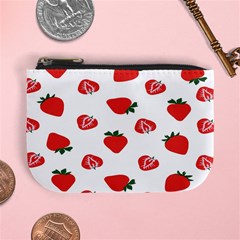 Red Fruit Strawberry Pattern Mini Coin Purses by Mariart