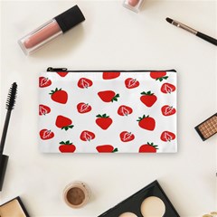 Red Fruit Strawberry Pattern Cosmetic Bag (small)  by Mariart