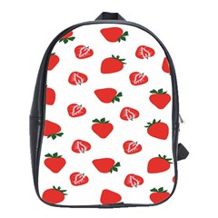 Red Fruit Strawberry Pattern School Bag (large)