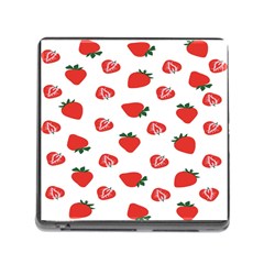 Red Fruit Strawberry Pattern Memory Card Reader (square)