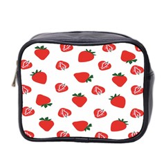 Red Fruit Strawberry Pattern Mini Toiletries Bag 2-side by Mariart