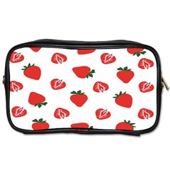 Red Fruit Strawberry Pattern Toiletries Bags by Mariart