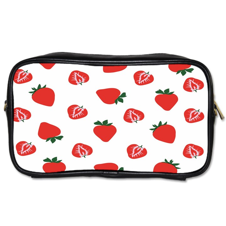 Red Fruit Strawberry Pattern Toiletries Bags