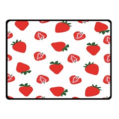 Red Fruit Strawberry Pattern Fleece Blanket (small)