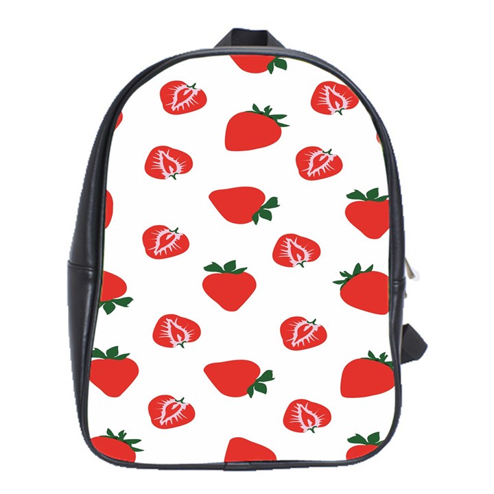 Red Fruit Strawberry Pattern School Bag (XL)