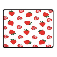 Red Fruit Strawberry Pattern Double Sided Fleece Blanket (small) 