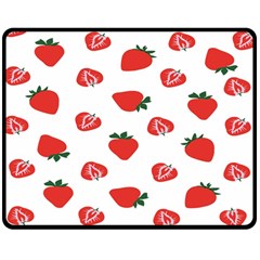 Red Fruit Strawberry Pattern Double Sided Fleece Blanket (medium) 