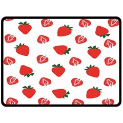 Red Fruit Strawberry Pattern Double Sided Fleece Blanket (large) 