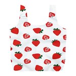 Red Fruit Strawberry Pattern Full Print Recycle Bags (L)  Front