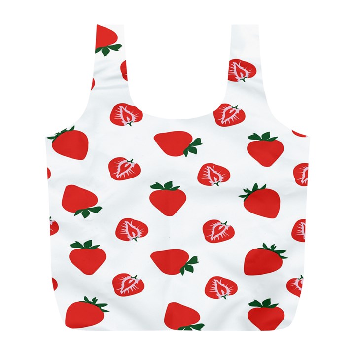 Red Fruit Strawberry Pattern Full Print Recycle Bags (L) 