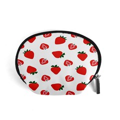 Red Fruit Strawberry Pattern Accessory Pouches (small)  by Mariart