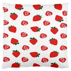 Red Fruit Strawberry Pattern Standard Flano Cushion Case (one Side)