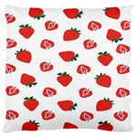 Red Fruit Strawberry Pattern Large Flano Cushion Case (One Side) Front