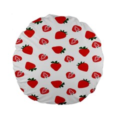 Red Fruit Strawberry Pattern Standard 15  Premium Flano Round Cushions by Mariart