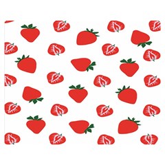 Red Fruit Strawberry Pattern Double Sided Flano Blanket (medium) 