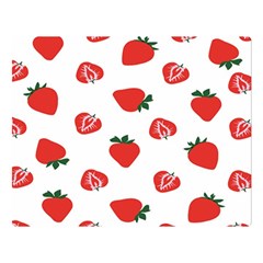 Red Fruit Strawberry Pattern Double Sided Flano Blanket (large) 