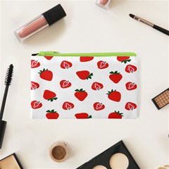 Red Fruit Strawberry Pattern Cosmetic Bag (xs) by Mariart