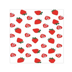 Red Fruit Strawberry Pattern Small Satin Scarf (square)