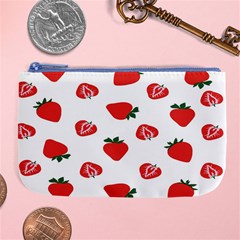 Red Fruit Strawberry Pattern Large Coin Purse by Mariart