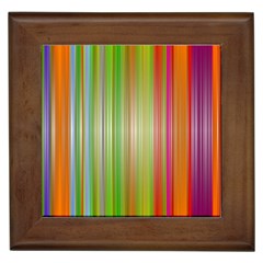 Rainbow Stripes Vertical Colorful Bright Framed Tiles