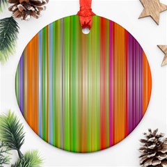 Rainbow Stripes Vertical Colorful Bright Ornament (round)