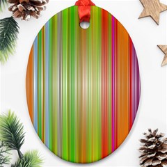 Rainbow Stripes Vertical Colorful Bright Ornament (Oval)