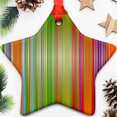 Rainbow Stripes Vertical Colorful Bright Ornament (Star)