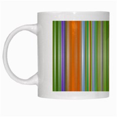 Rainbow Stripes Vertical Colorful Bright White Mugs