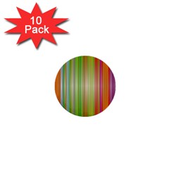 Rainbow Stripes Vertical Colorful Bright 1  Mini Buttons (10 Pack)  by Mariart