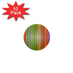 Rainbow Stripes Vertical Colorful Bright 1  Mini Magnet (10 Pack)  by Mariart