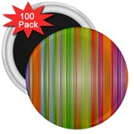 Rainbow Stripes Vertical Colorful Bright 3  Magnets (100 pack) Front