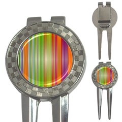 Rainbow Stripes Vertical Colorful Bright 3-in-1 Golf Divots