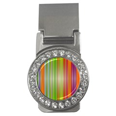 Rainbow Stripes Vertical Colorful Bright Money Clips (cz) 